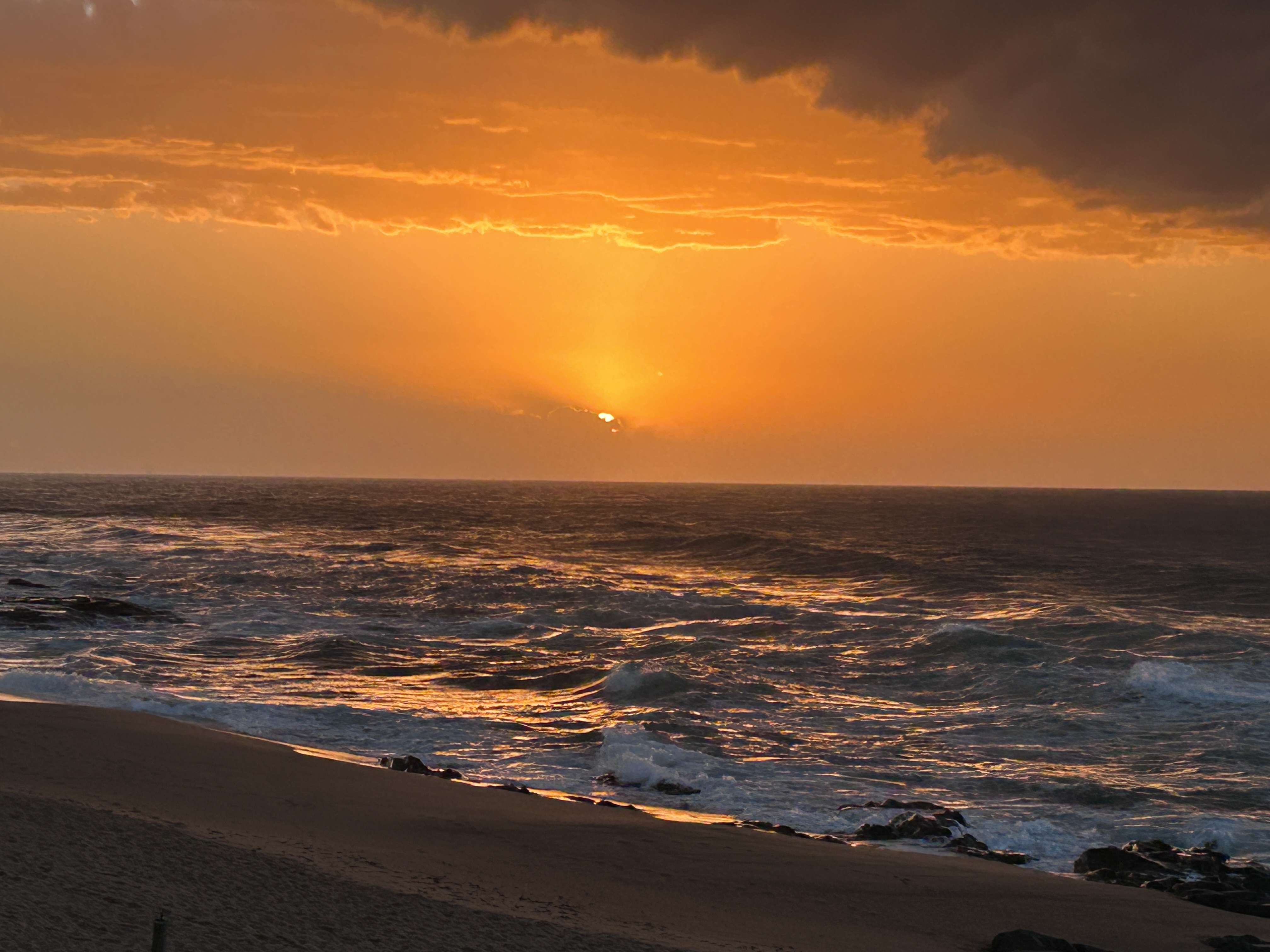 Dramatic ocean sunset on the South African coast